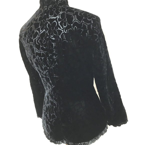 Noviello Bloom Black Velvet Victorian 90’s Jacket - Picture 6 of 12